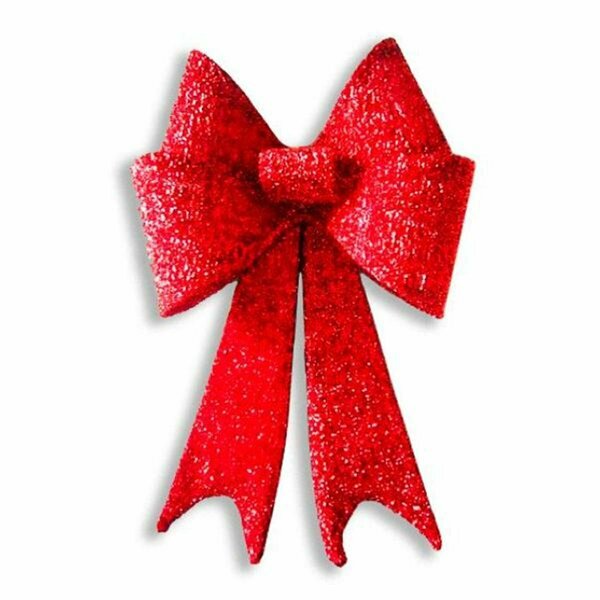 Queens Of Christmas 30 in. Christmas Glitter Mesh Bow, Red BOW-MESH-30-RE